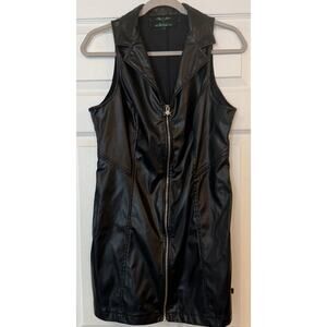 Tripp NYC Daang Goodman Faux Leather Dress LG Black Vampire Witchcore Goth Punk